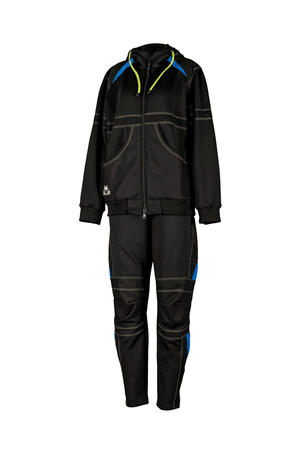Tuta unisex con felpa con cappuccio e pantalone 
