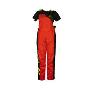 Red and black women's dog training overalls