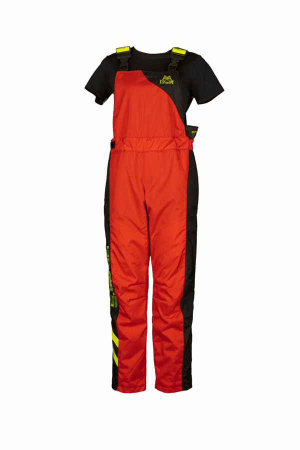 Red and black women's dog training overalls
